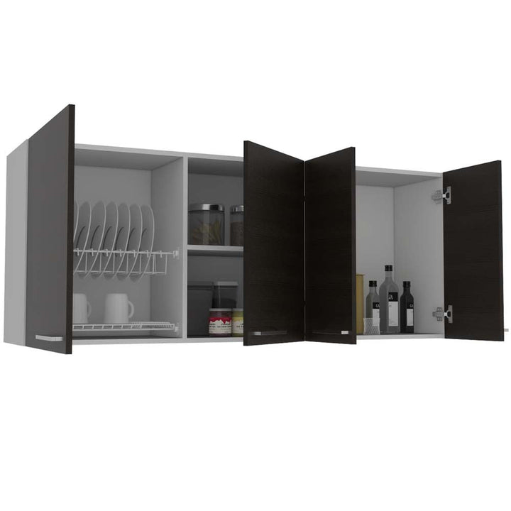Gabinete Superior Ursa color Blanco y Wengue para Cocina.