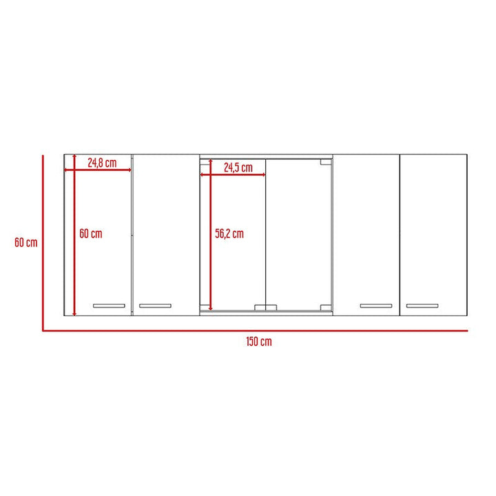 Gabinete Superior Vega color Blanco y Wengue para Cocina.