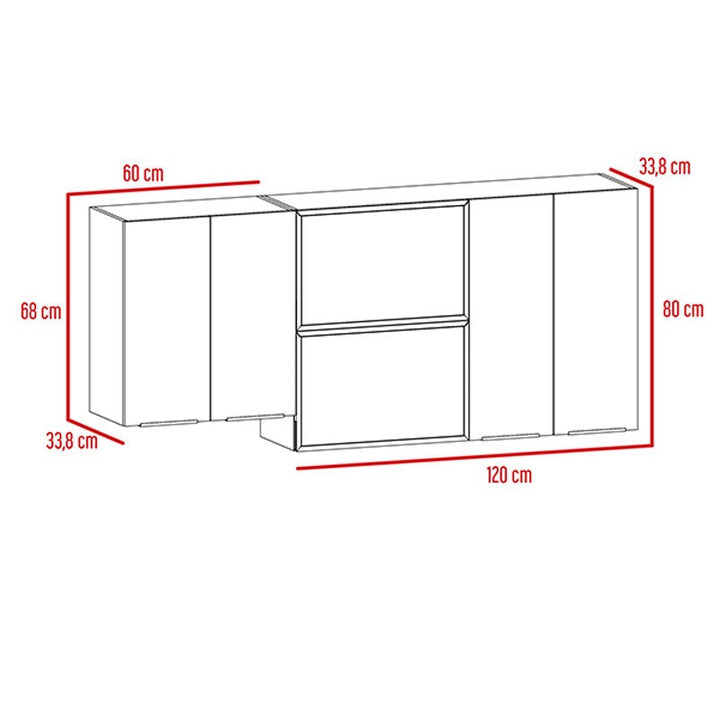 Gabinete Superior Tongo color Blanco y Blanco para Cocina.