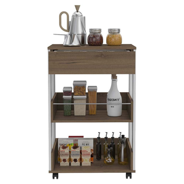 Mueble Auxiliar de Cocina Azana color Moca y Blanco para Cocina.