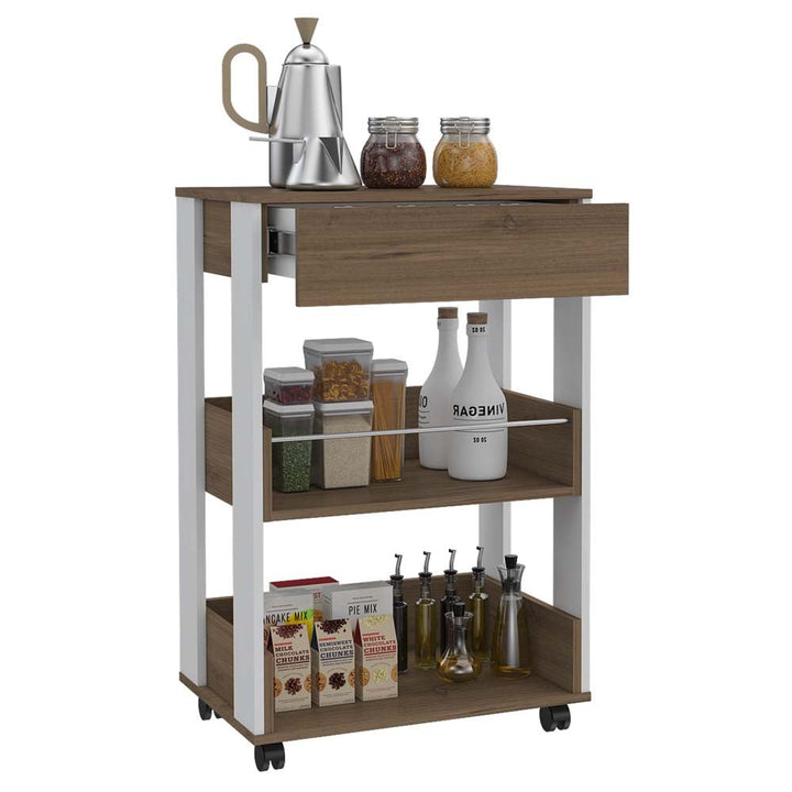 Mueble Auxiliar de Cocina Azana color Moca y Blanco para Cocina.