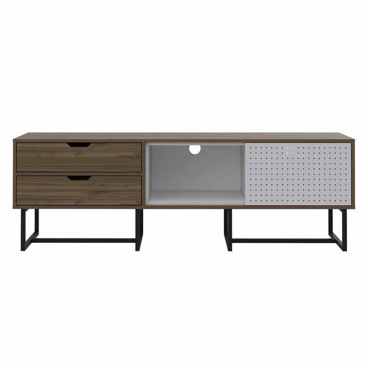 Mesa para TV Maryland color Castaño y Blanco para Sala.