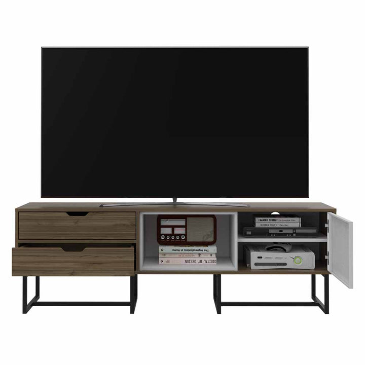 Mesa para TV Maryland color Castaño y Blanco para Sala.