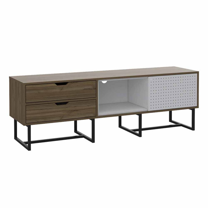 Mesa para TV Maryland color Castaño y Blanco para Sala.