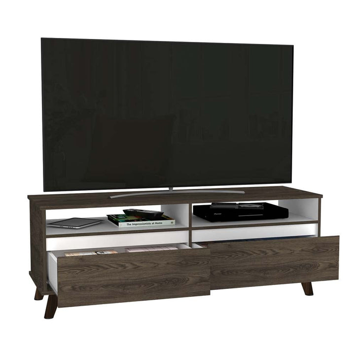 Mesa para TV Urko color Chocolate y Blanco para Sala.